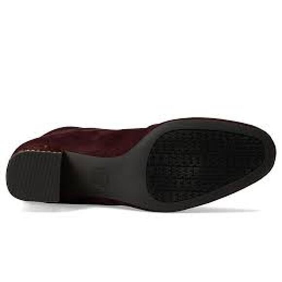 Michael Kors Porter Mid Bootie in Merlot Stretch Suede Sock Boot - Picture 9 of 11